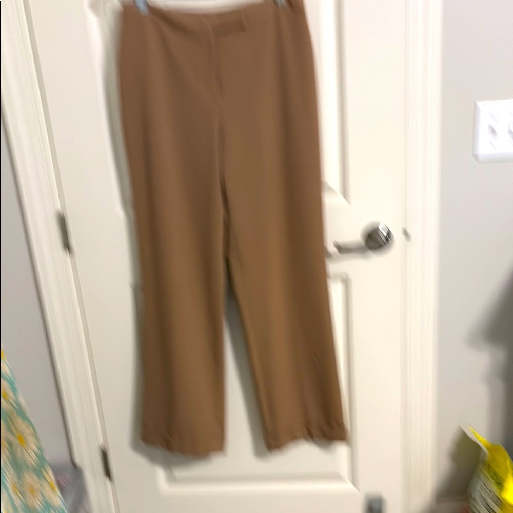 Casual Corner Tan Wide Leg Jumpsuit